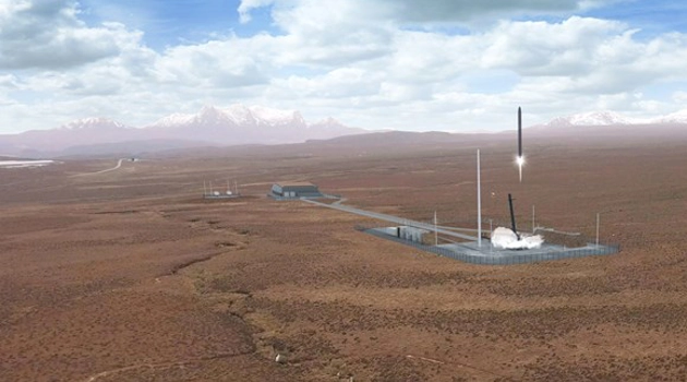 Visualisation by NORR of satellites being launched into orbit from Space Hub Sutherland.