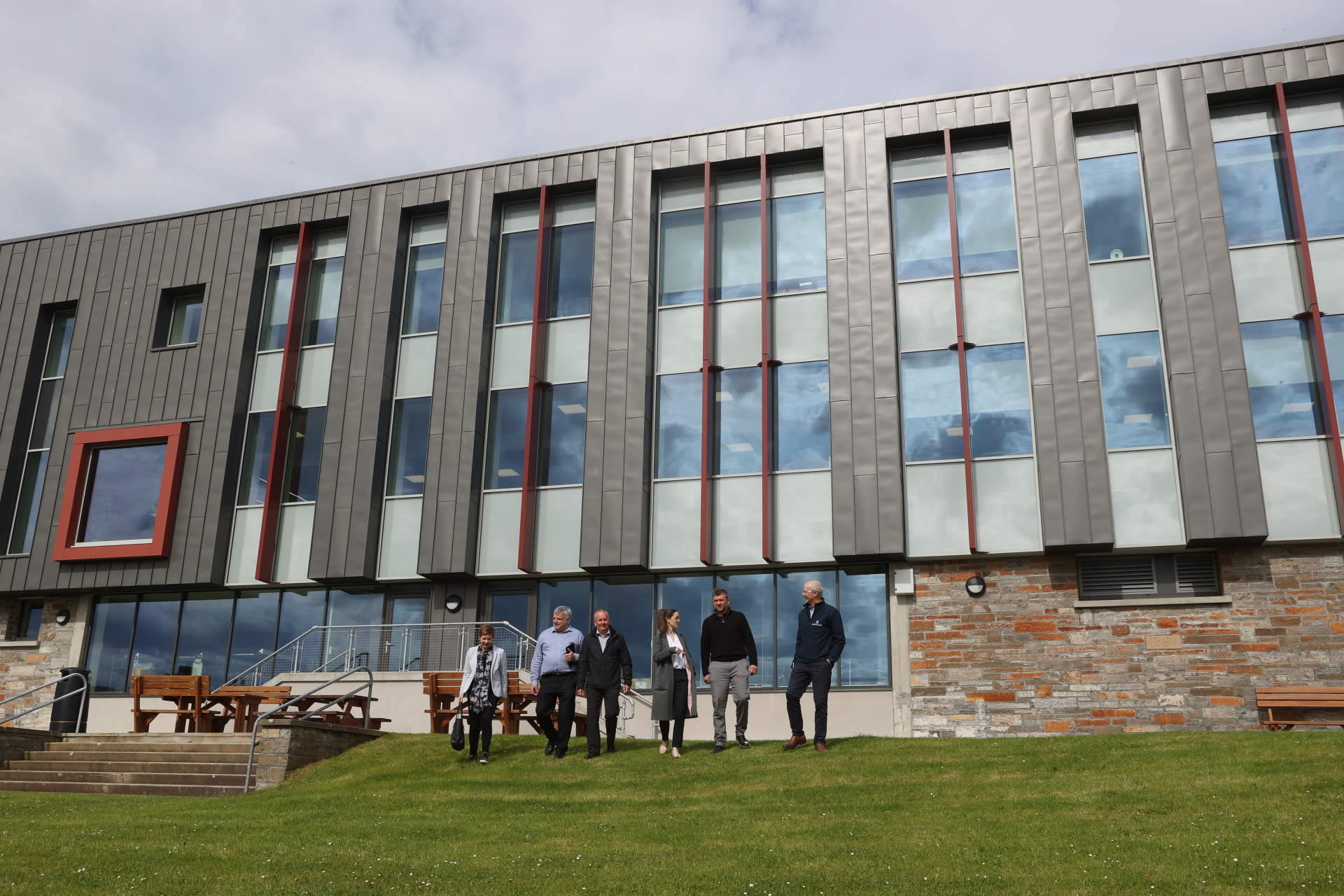 HIE staff outside the Orkney Research and Innovation Campus building
