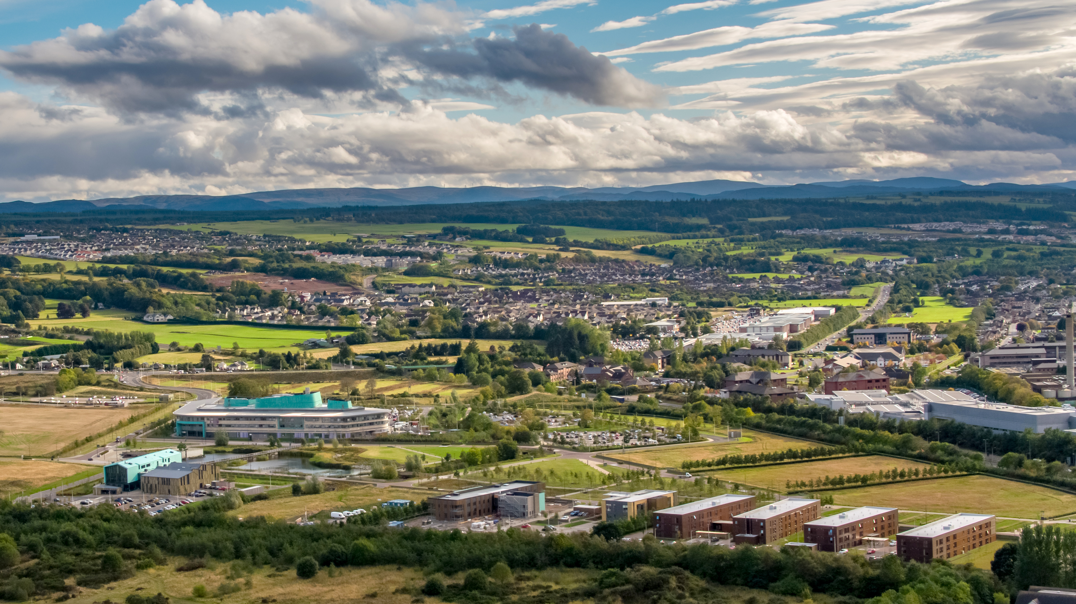 aerial view of Inverness Campus looking south