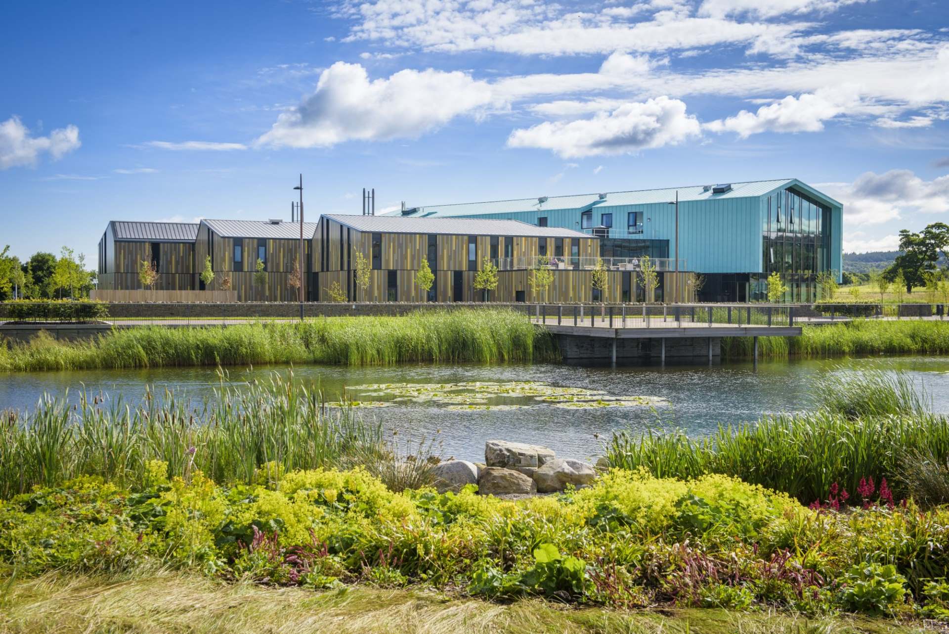 HIE's shared office building and landscape on Inverness Campus