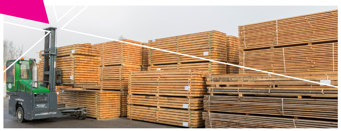 stacks of cut wood at Russwood, Newtonmore
