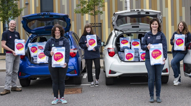 Staff from the Science Skills academy displaying new maths kits for kids