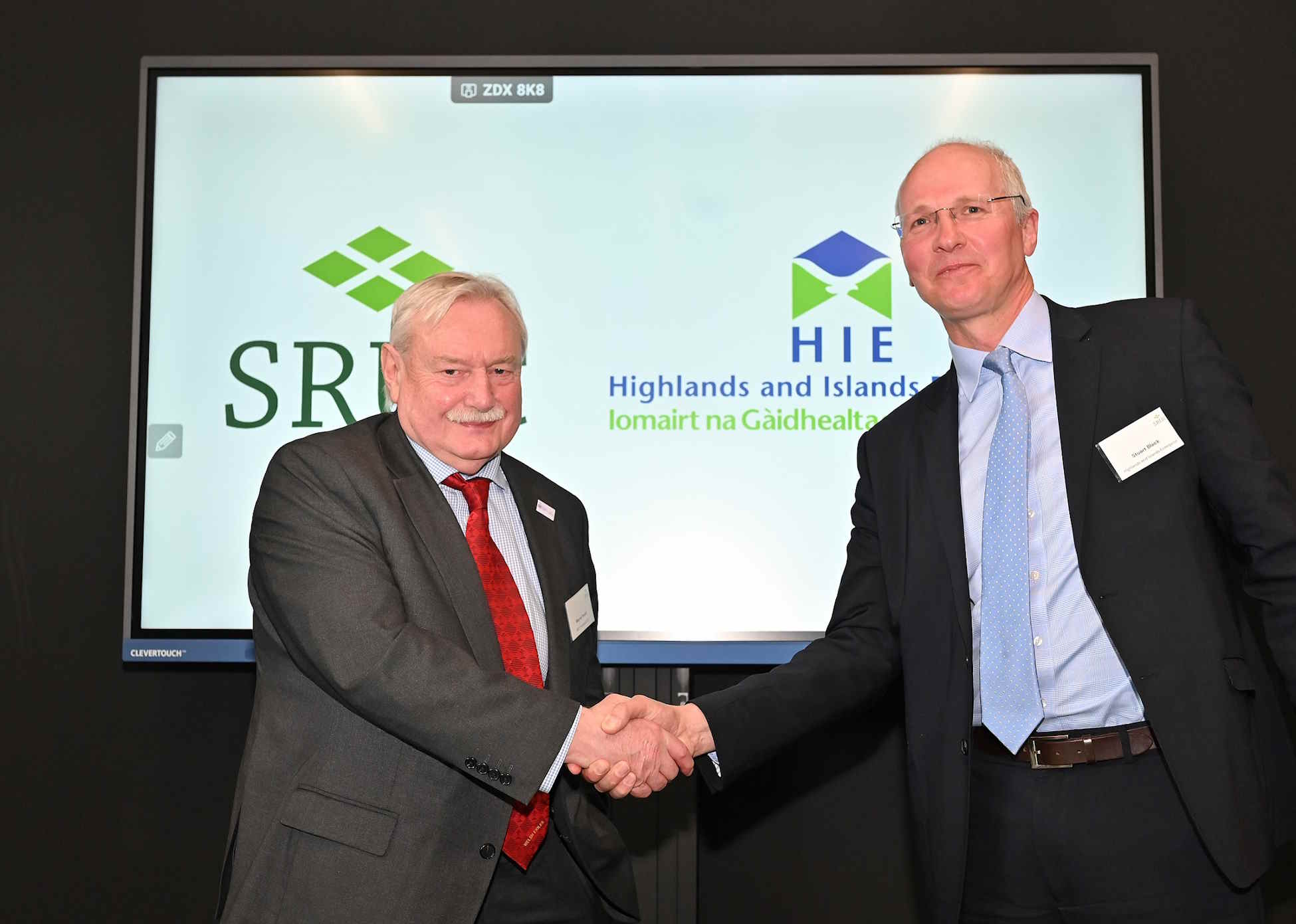 Professor Wayne Powell And Stuart Black Celebrate A New Collaboration Between SRUC And HIE Resized