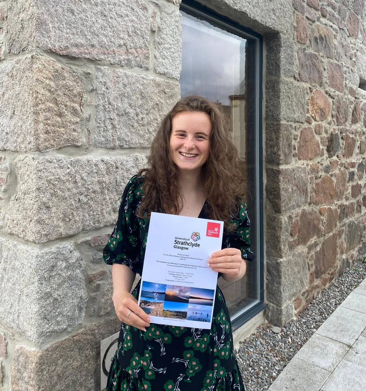 Beth with her dissertation